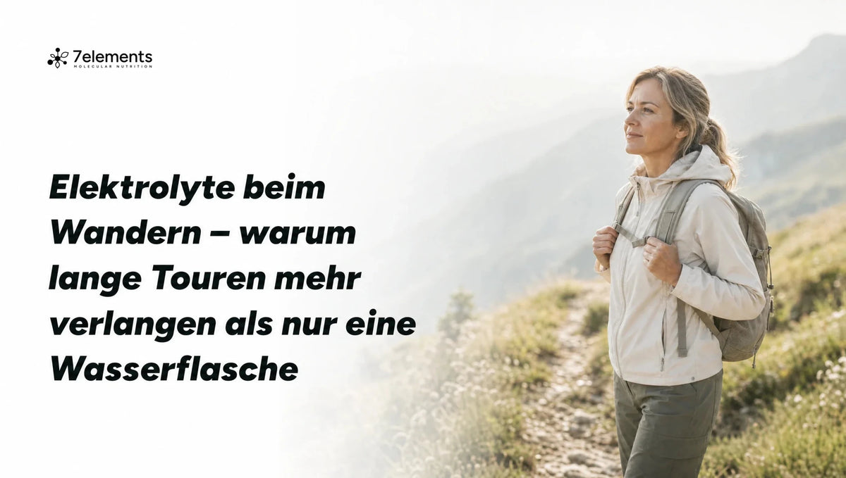 Wanderin auf einem Bergpfad am Morgen – Elektrolyte beim Wandern
