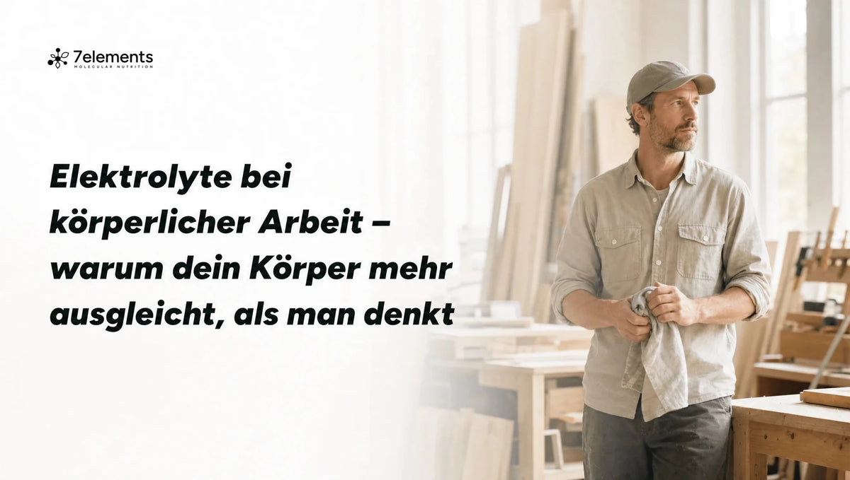 Handwerker in heller Werkstatt – Elektrolyte bei körperlicher Arbeit