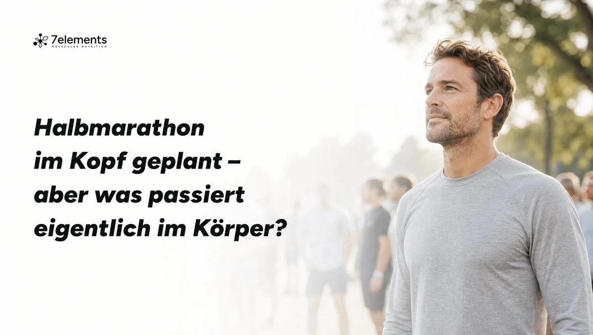 Läufer im Startbereich eines Halbmarathons am Morgen – Elektrolyte beim Halbmarathon
